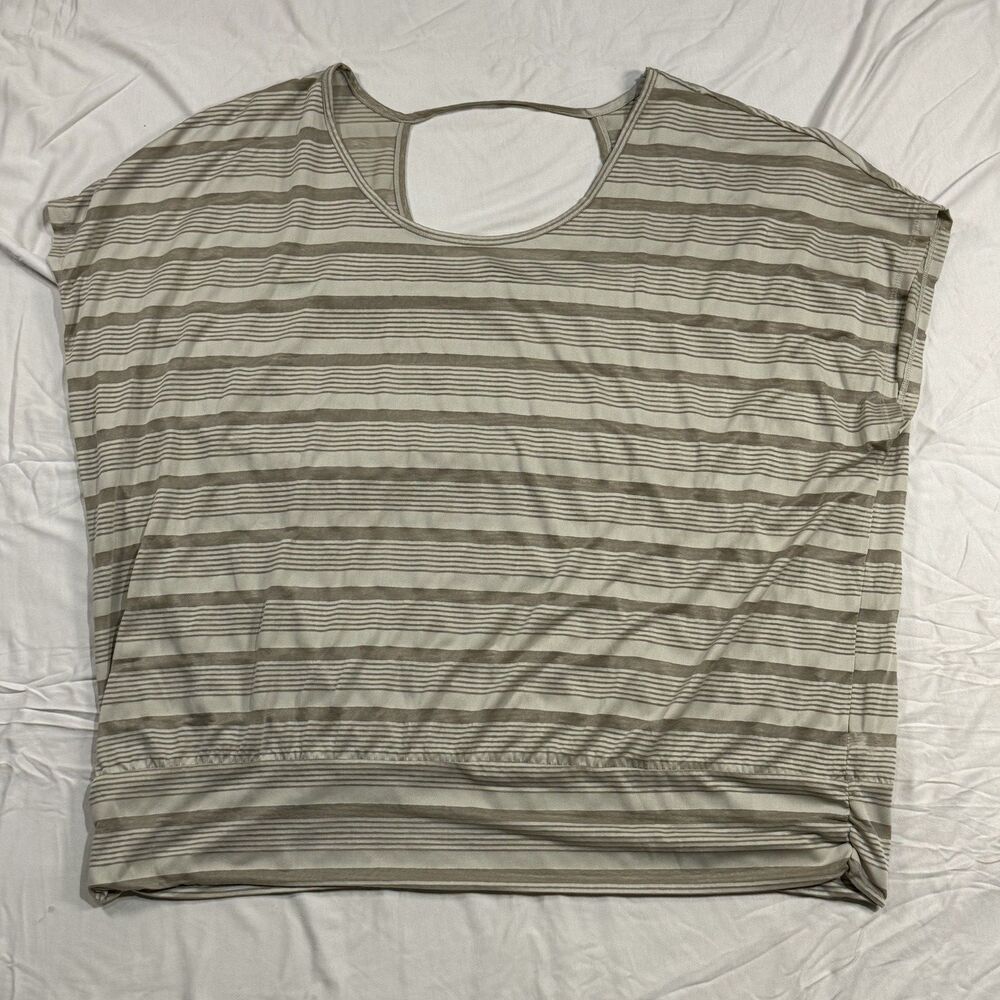 Lane Bryant Striped Dolman Sleeve Semi‑Sheer Blouse – Size 26/28 – Scoop Neck